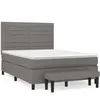 vidaXL Sommier à lattes de lit avec matelas Gris foncé 140x190cm Tissu