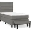 vidaXL Sommier à lattes de lit avec matelas Gris foncé 100x200cm Tissu