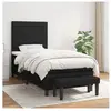 vidaXL Sommier à lattes de lit avec matelas Noir 100x200 cm Tissu