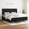vidaXL Sommier à lattes de lit avec matelas Noir 200x200 cm Tissu