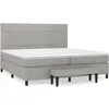vidaXL Sommier à lattes de lit avec matelas Gris clair 200x200cm Tissu