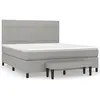 vidaXL Sommier à lattes de lit avec matelas Gris clair 180x200cm Tissu