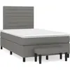 vidaXL Sommier à lattes de lit avec matelas Gris foncé 120x200cm Tissu