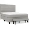 vidaXL Sommier à lattes de lit avec matelas Gris clair 140x190cm Tissu