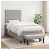 vidaXL Sommier à lattes de lit et matelas Gris clair 90x190 cm Tissu
