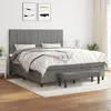 vidaXL Sommier à lattes de lit avec matelas Gris foncé 160x200cm Tissu