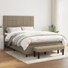 vidaXL Sommier à lattes de lit avec matelas Taupe 140x200 cm Tissu