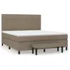 vidaXL Sommier à lattes de lit avec matelas Taupe 160x200 cm Tissu