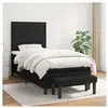 vidaXL Sommier à lattes de lit avec matelas Noir 90x200 cm Tissu