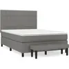 vidaXL Sommier à lattes de lit avec matelas Gris foncé 140x190cm Tissu