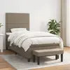 vidaXL Lit à sommier tapissier avec matelas Taupe 90x190 cm Tissu