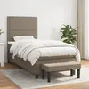 vidaXL Lit à sommier tapissier avec matelas Taupe 90x200 cm Tissu