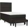 vidaXL Sommier à lattes de lit et matelas Noir 80x200 cm Tissu