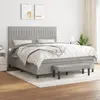 vidaXL Sommier à lattes de lit avec matelas Gris clair 180x200cm Tissu