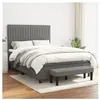 vidaXL Sommier à lattes de lit avec matelas Gris foncé 140x200cm Tissu