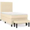 vidaXL Sommier à lattes de lit avec matelas Crème 80x200 cm Tissu