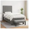 vidaXL Sommier à lattes de lit avec matelas Gris foncé 80x200 cm Tissu
