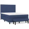 vidaXL Lit à sommier tapissier avec matelas Bleu 140x200 cm Tissu