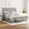 vidaXL Sommier à lattes de lit avec matelas Gris clair 160x200cm Tissu
