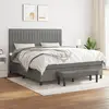 vidaXL Sommier à lattes de lit avec matelas Gris foncé 160x200cm Tissu