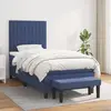 vidaXL Sommier à lattes de lit avec matelas Bleu 90x200 cm Tissu
