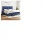 vidaXL Sommier à lattes de lit avec matelas Bleu 200x200 cm Tissu