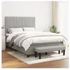 vidaXL Sommier à lattes de lit avec matelas Gris clair 140x190cm Tissu