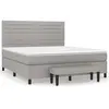 vidaXL Sommier à lattes de lit avec matelas Gris clair 180x200cm Tissu