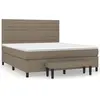 vidaXL Sommier à lattes de lit avec matelas Taupe 180x200 cm Tissu