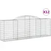 vidaXL Paniers à gabions arqués 12 pcs 300x50x100/120 cm fer galvanisé