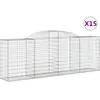 vidaXL Paniers à gabions arqués 15 pcs 300x50x100/120 cm fer galvanisé