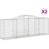 vidaXL Paniers à gabions arqués 2 pcs 300x50x100/120 cm fer galvanisé