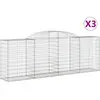 vidaXL Paniers à gabions arqués 3 pcs 300x50x100/120 cm fer galvanisé