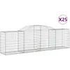 vidaXL Paniers à gabions arqués 25 pcs 300x50x80/100 cm fer galvanisé