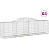 vidaXL Paniers à gabions arqués 4 pcs 300x50x80/100 cm fer galvanisé