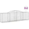 vidaXL Paniers à gabions arqués 12 pcs 300x50x80/100 cm fer galvanisé