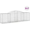 vidaXL Paniers à gabions arqués 17 pcs 300x50x80/100 cm fer galvanisé