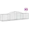 vidaXL Paniers à gabions arqués 5 pcs 300x50x60/80 cm fer galvanisé