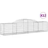 vidaXL Paniers à gabions arqués 12 pcs 300x50x60/80 cm fer galvanisé