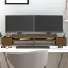vidaXL Support de moniteur Marron miel 100x27,5x15 cm Bois pin solide