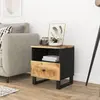 Vidaxl table de chevet bois de manguier solide et bois d'ingénierie