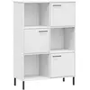 vidaXL Bibliothèque avec pieds en métal Blanc 90x35x128,5 cm Bois OSLO