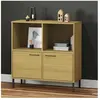 vidaXL Bibliothèque avec pieds en métal Marron 90x35x90,5 cm Bois OSLO