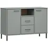 vidaXL Buffet avec pieds en métal Gris 113x40x77 cm Bois massif OSLO