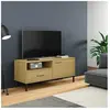 vidaXL Meuble TV avec pieds en métal Marron Bois de pin massif OSLO