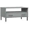 vidaXL Table basse avec pieds en métal Gris 85x50x45 cm Bois OSLO
