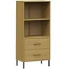 vidaXL Bibliothèque à 2 tiroirs Marron 60x35x128,5 cm Bois massif OSLO