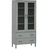vidaXL Bibliothèque avec pieds en métal Gris 85x35x172,5 cm Bois OSLO