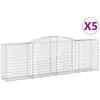 vidaXL Paniers à gabions arqués 5 pcs 400x50x120/140 cm Fer galvanisé
