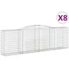 vidaXL Paniers à gabions arqués 8 pcs 400x50x120/140 cm Fer galvanisé